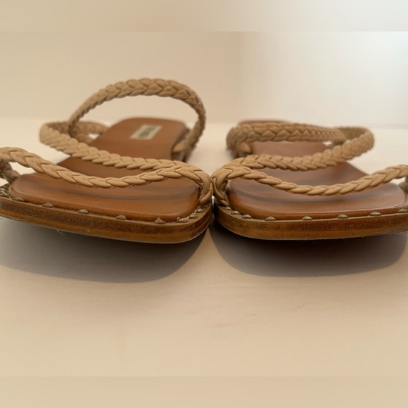 STEVE MADDEN Women's Starie Square Toe Stud Trim Braided Strappy Sandals - Picture 8 of 13